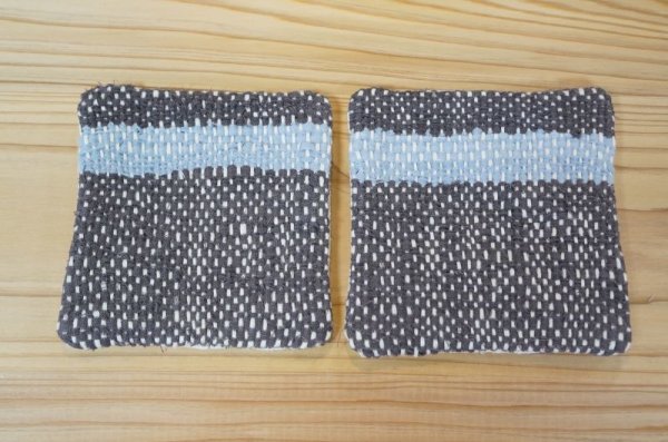 画像2: さきおりコースター グレー×水色 (2枚セット) (2)