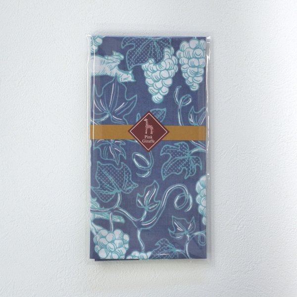 画像2: 手ぬぐい｜戯れるシリーズ　ウマとブドウ（ネイビー）　-Pink Giraffe- (2)
