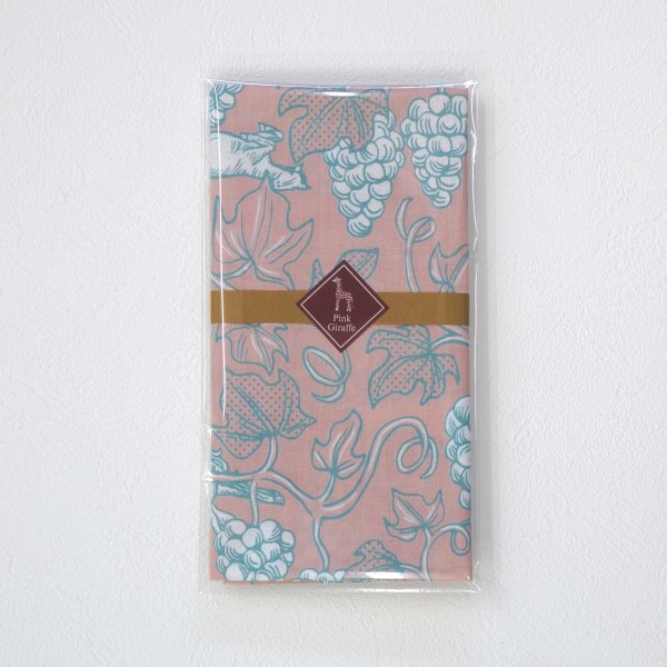 画像2: 手ぬぐい｜戯れるシリーズ　ウマとブドウ（ピンク）　-Pink Giraffe- (2)