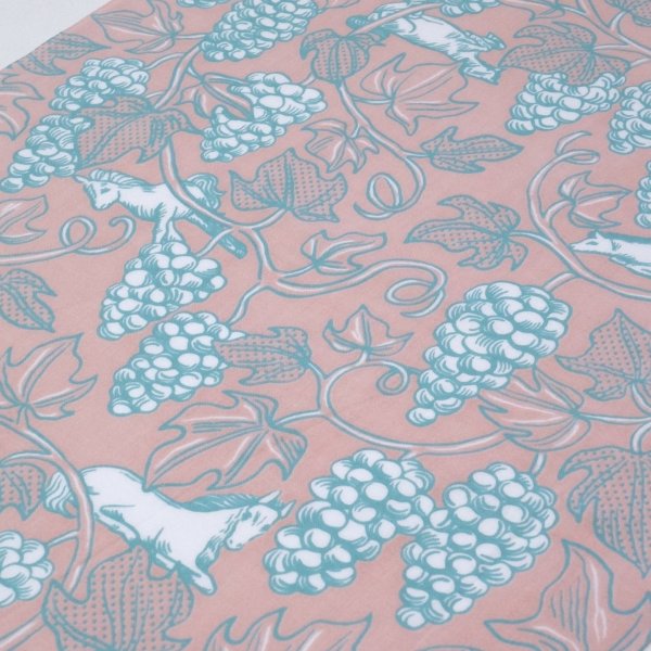 画像1: 手ぬぐい｜戯れるシリーズ　ウマとブドウ（ピンク）　-Pink Giraffe- (1)