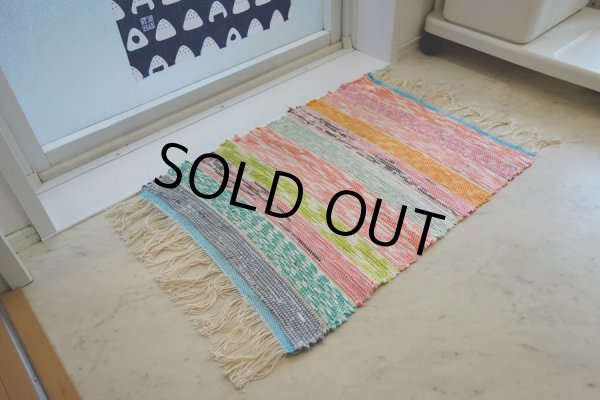 画像3: 手ぬぐいから作ったさきおりマット【No4】 (3)